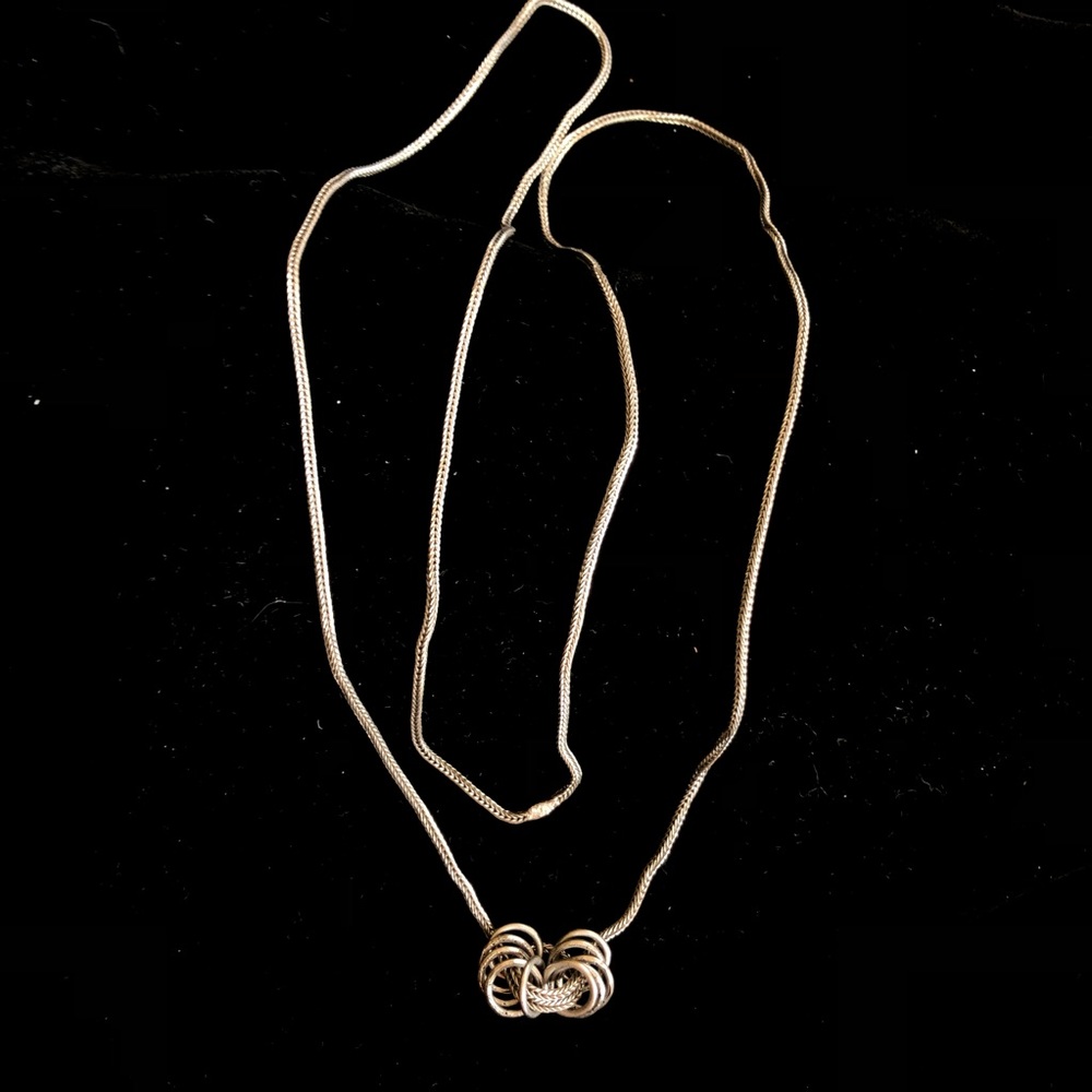 Silvertone necklace w/ loops